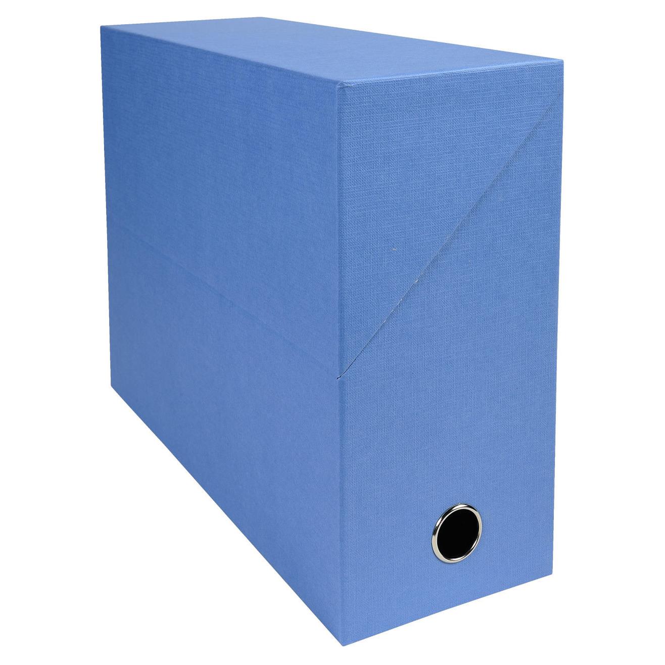 Bote de classement Exacompta en toile cartonne - Dos  120 mm - bleu clair - Lot de 5 botes