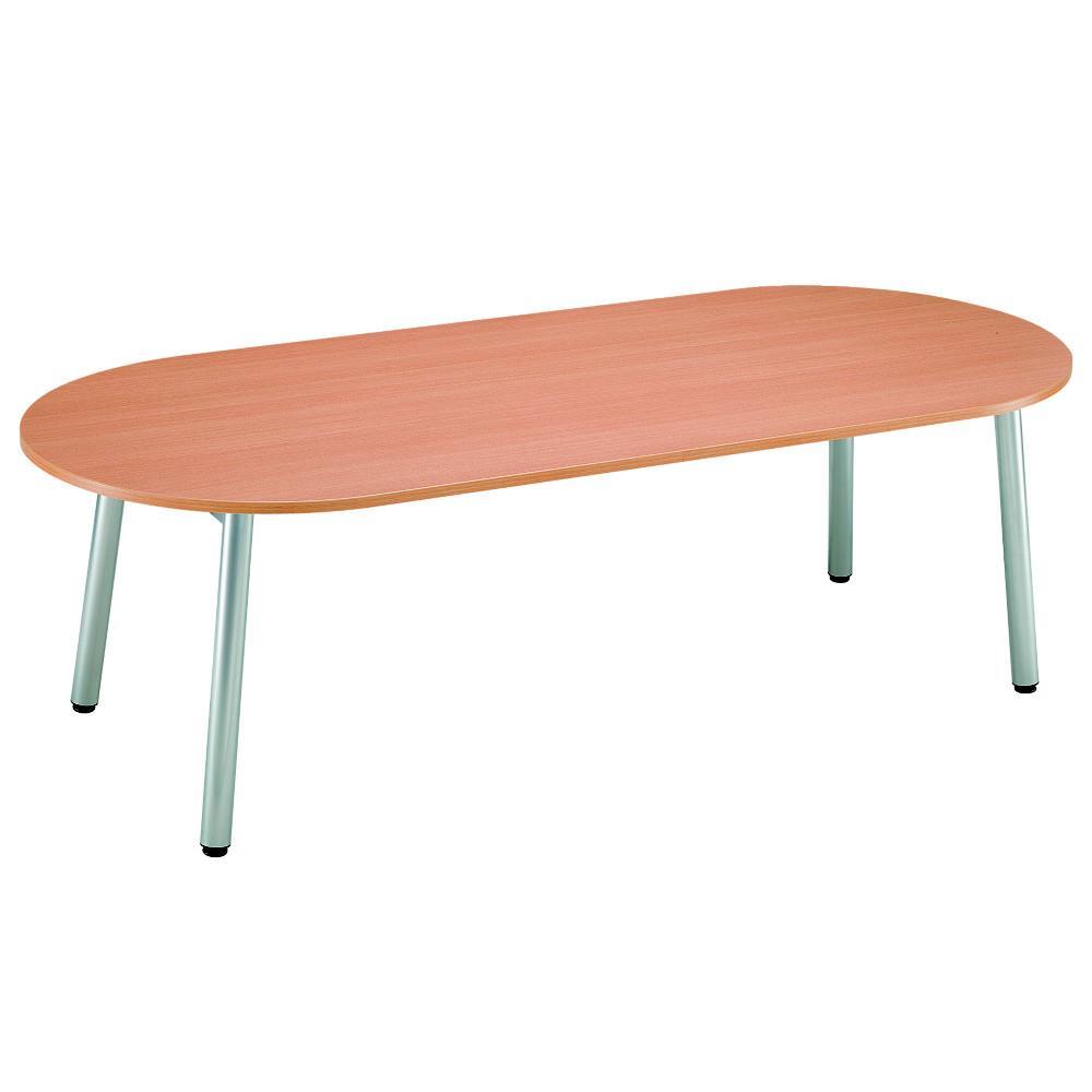 Table direction - Congrs - ovale - htre - pieds gris aluminium