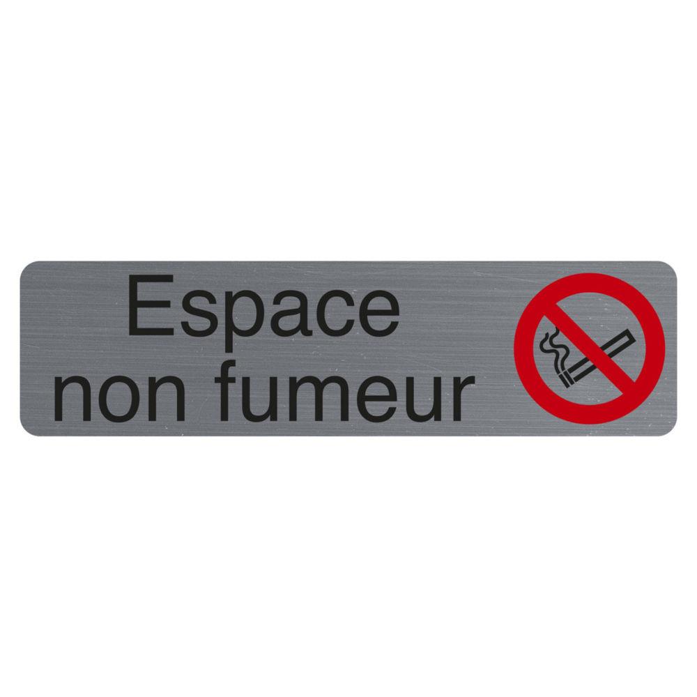 Plaque signaltique adhsive Exacompta Espace non fumeur - Rectangle Gris / Rouge