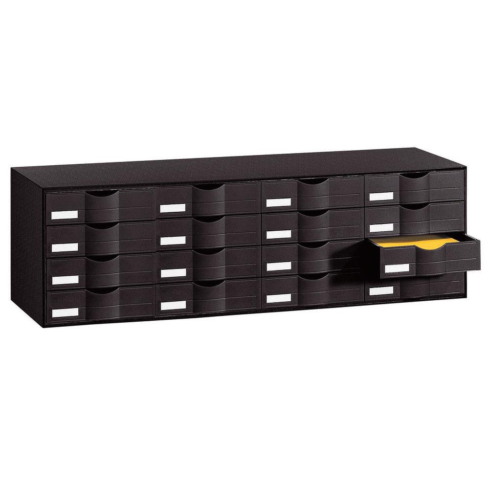 Bloc classeur 16 tiroirs noir