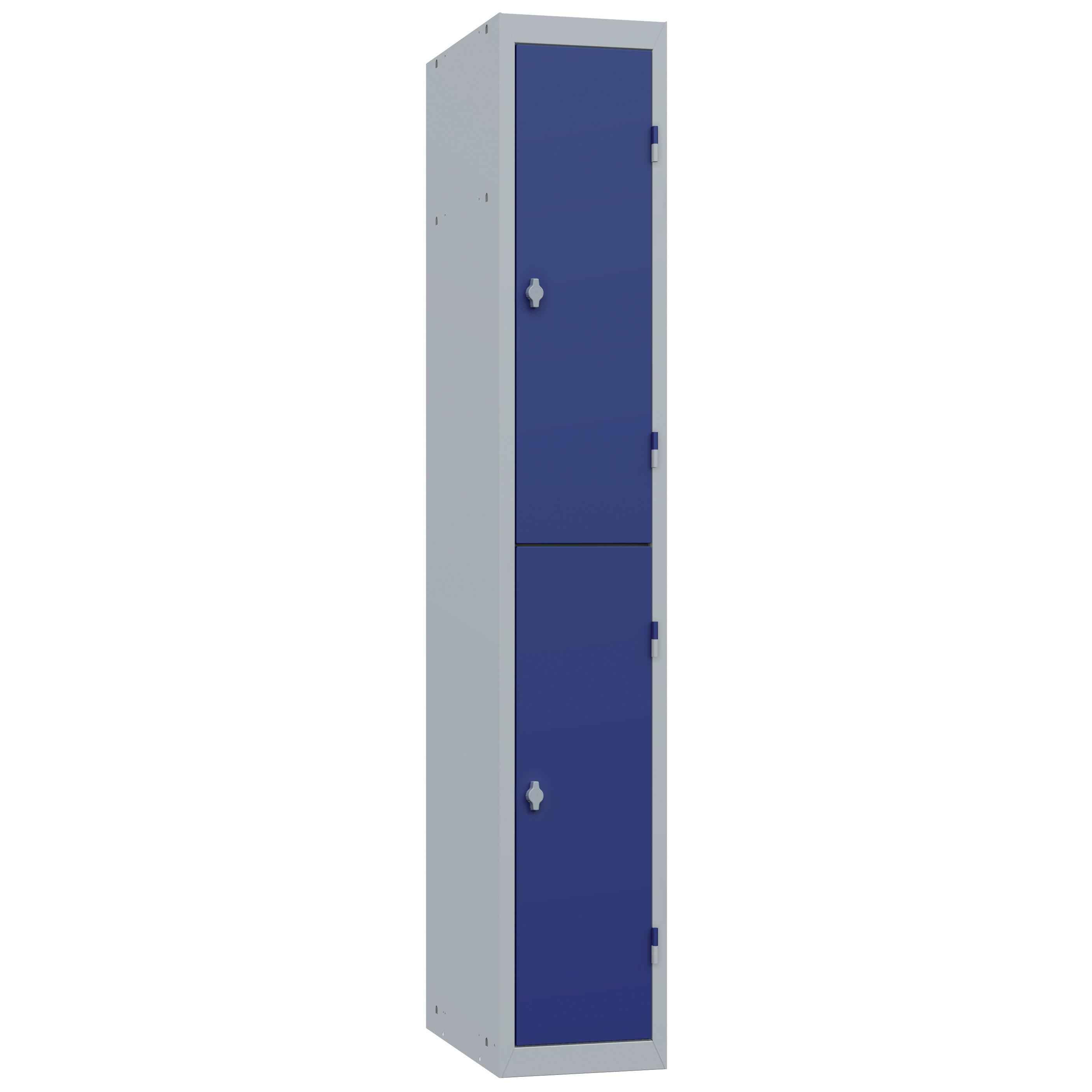 Vestiaire Primo Iso 2 casiers - lment dpart - corps gris - portes bleues