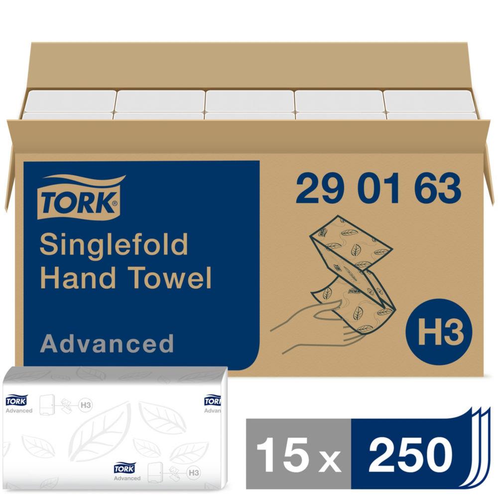 Essuie-mains Tork Advanced doux pliage enchevetr en V - 290163 - 15 paquets de 250 feuilles - pour TORK H3