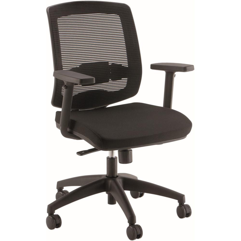 Sige de bureau Delhya - maille filet - hauteur ajustable avec accoudoirs  roulettes - hauteur dossier 50 cm - noir