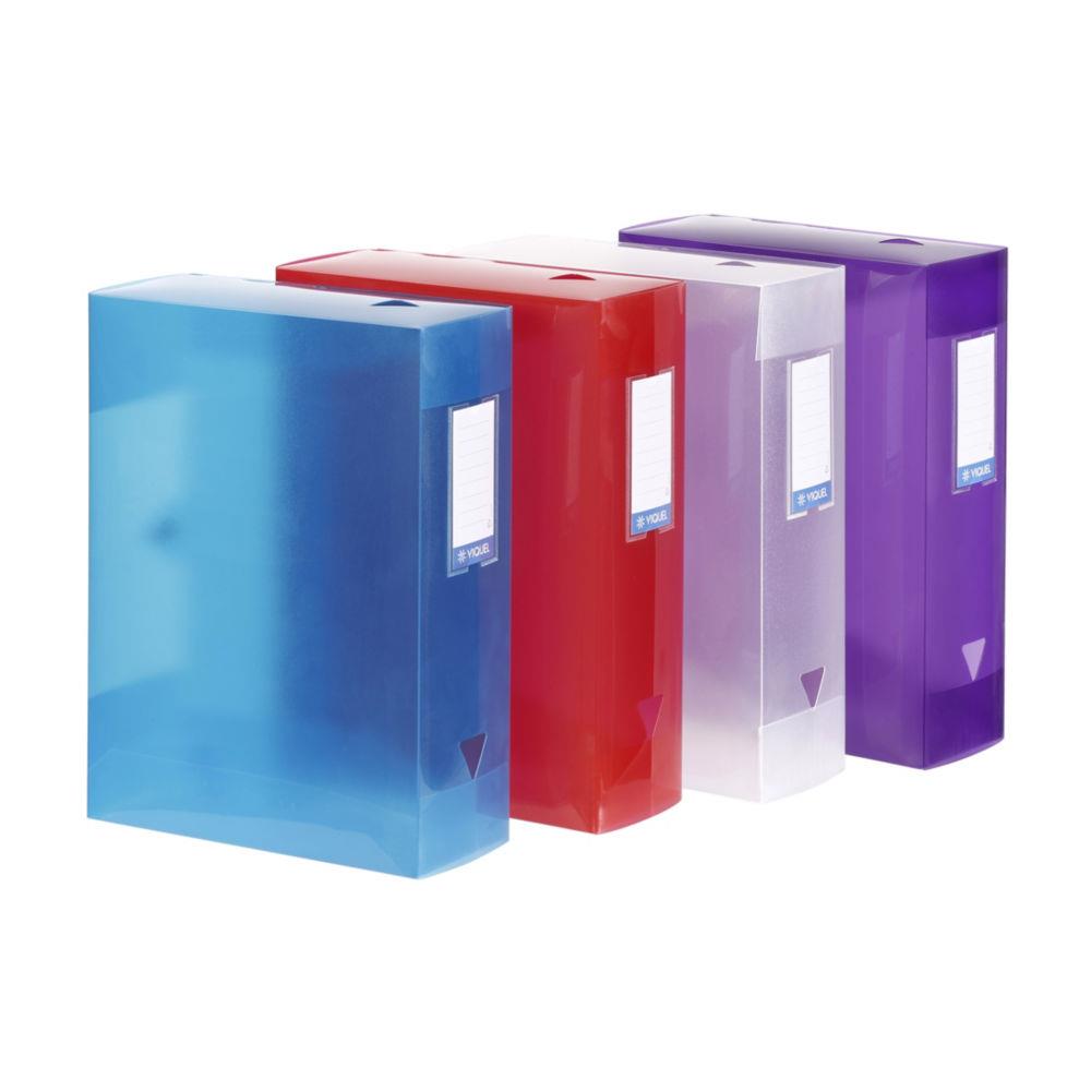 Bote de classement Viquel Propyglass en polypropylne - A4 - dos 10 cm - coloris assortis
