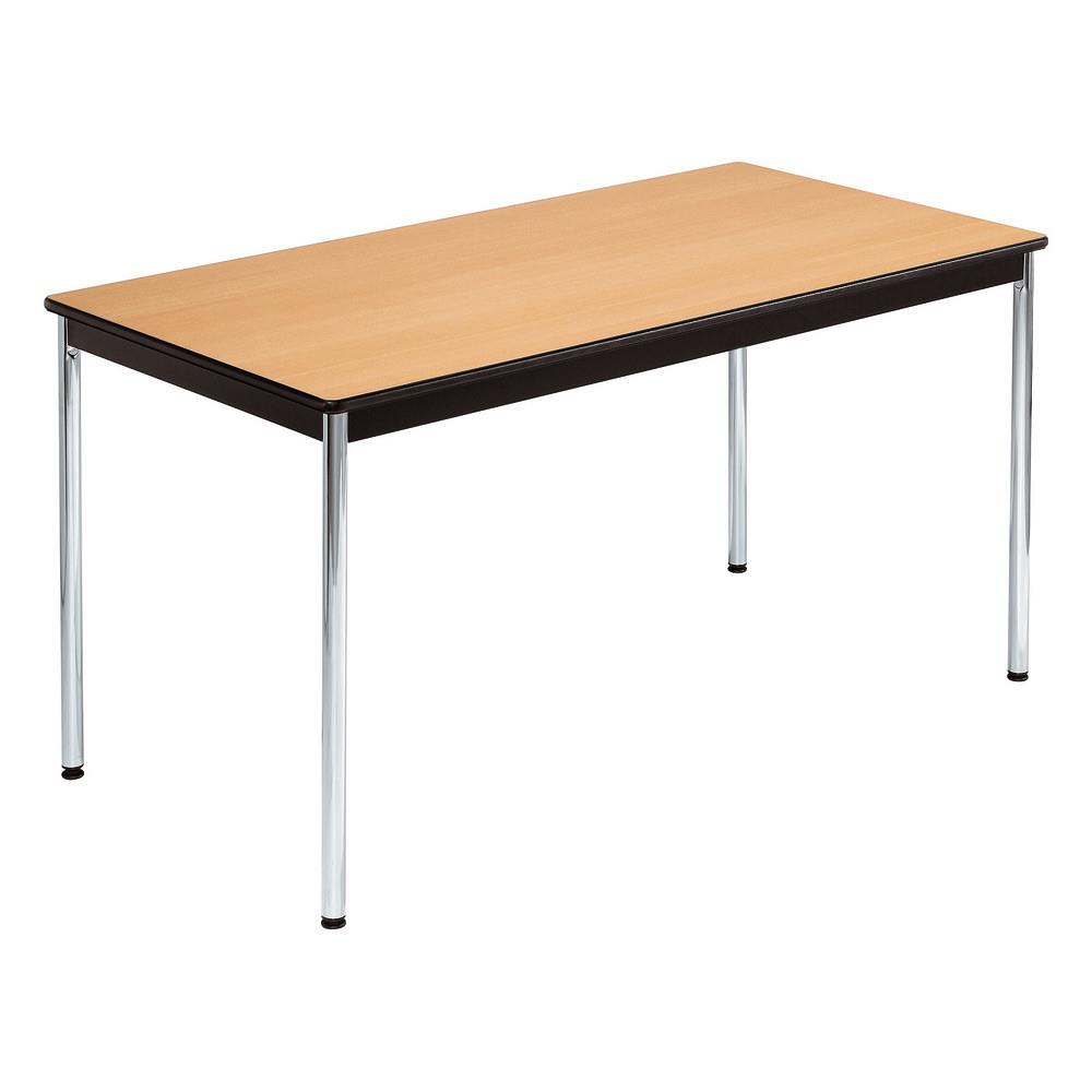 Table Modulaire Galilea rectangle - L 140 x P 70 cm - plateau htre - pieds chroms