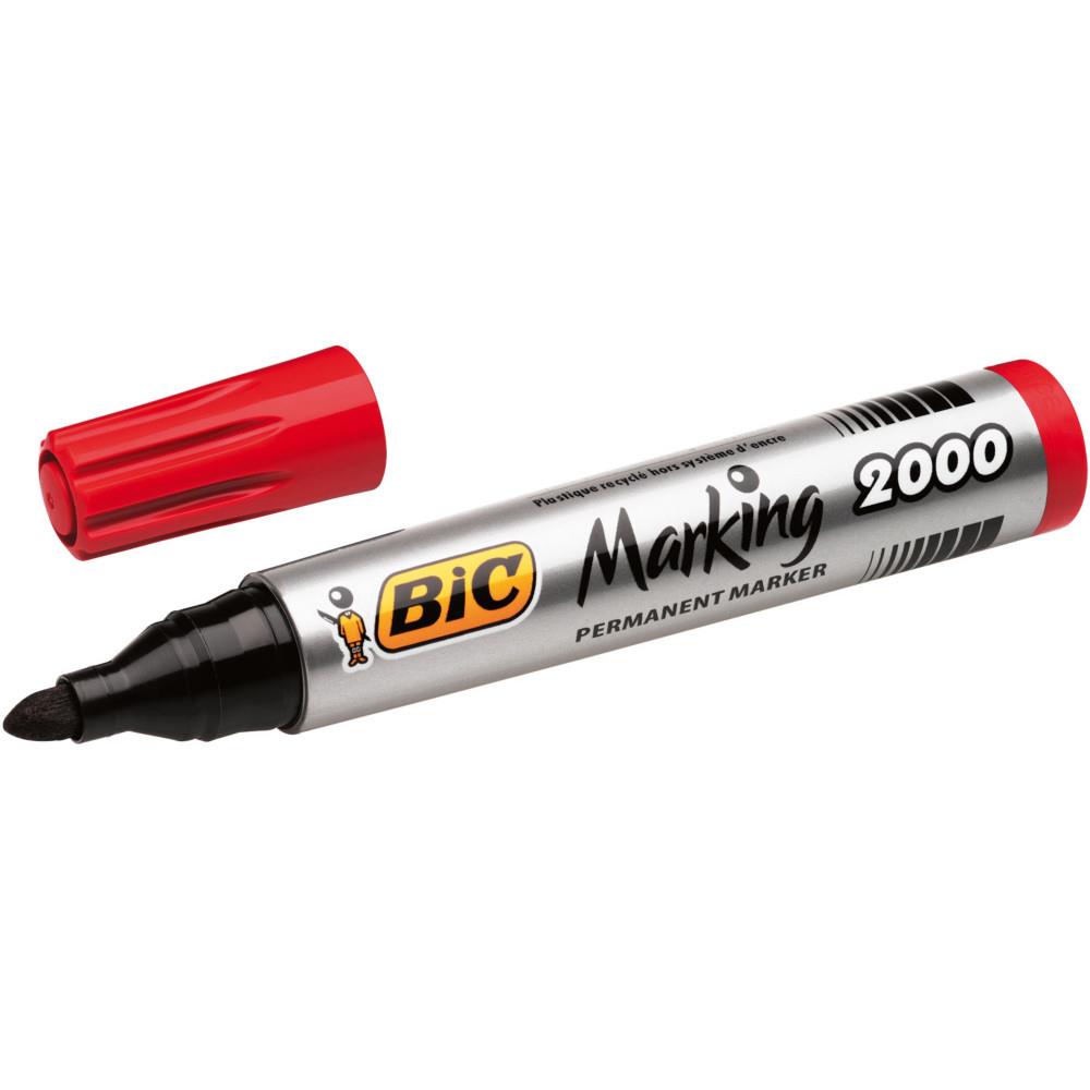 Marqueur permanent Bic Marking 2000 - pointe ogive - rouge