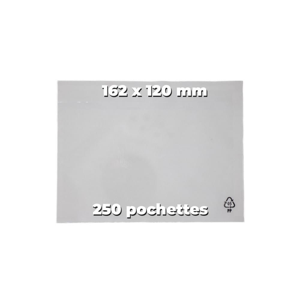 Pochette porte-documents Techmay adh�sive Transparente - Format C6 - 162 x 120 mm - Bo�te de 250