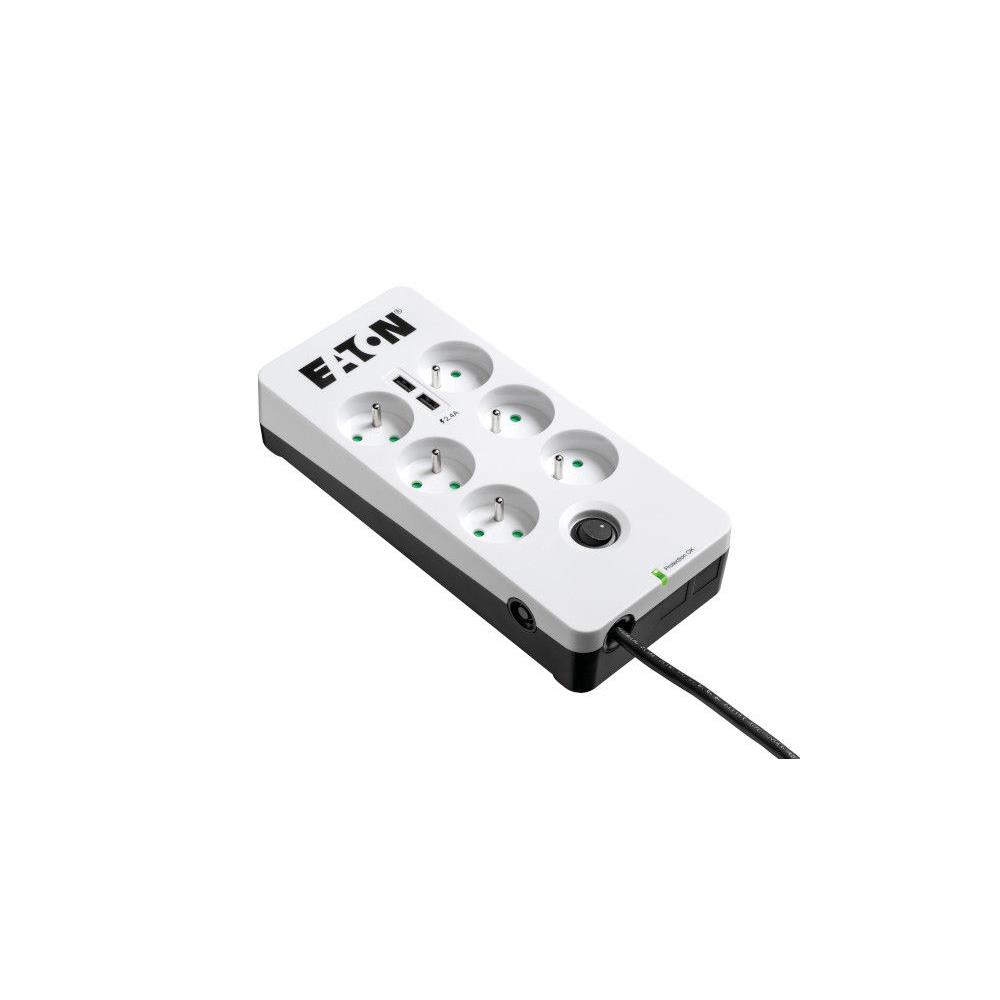 Protection Multiprise parafoudre Eaton Box 6 FR 2 USB - 6 prises + 2 USB