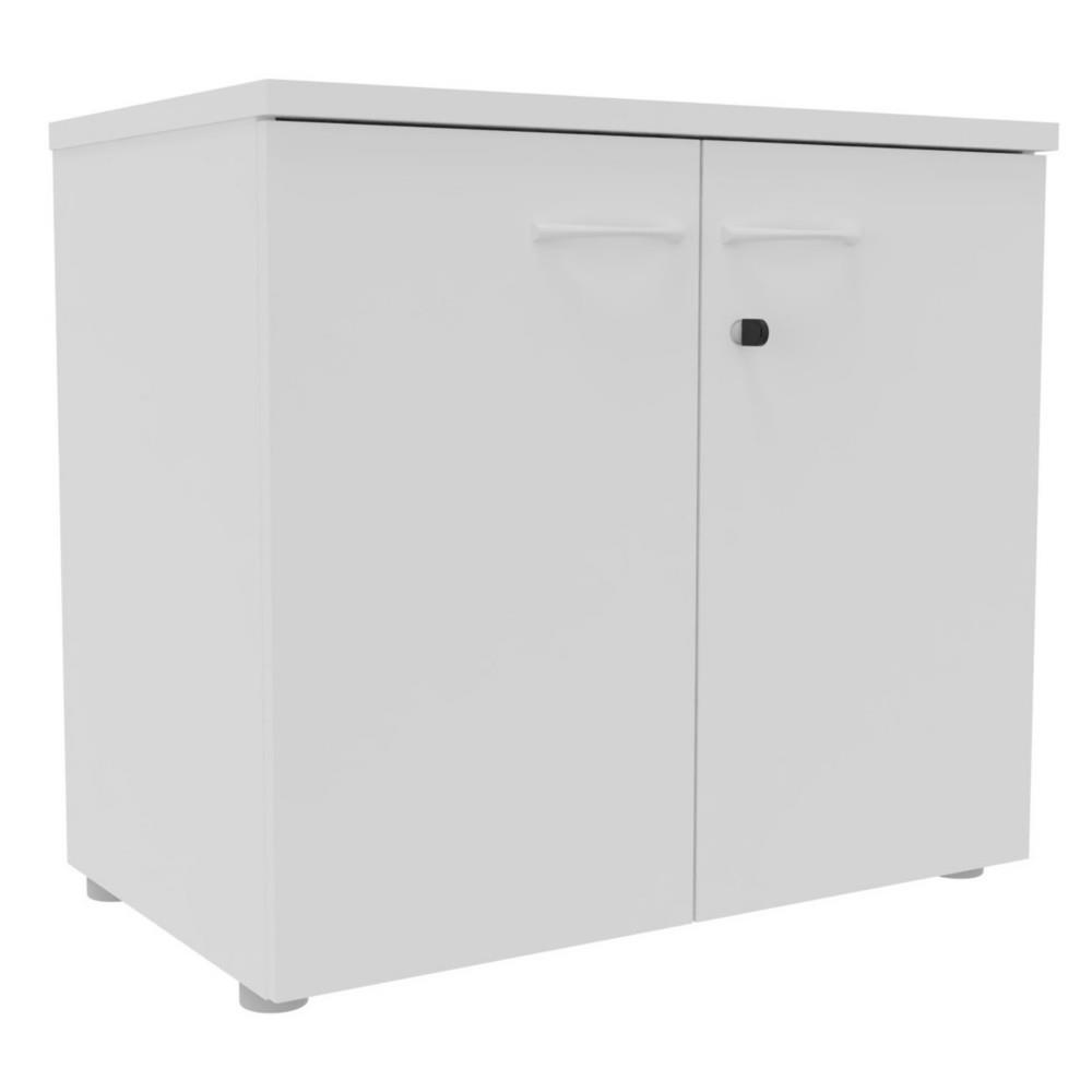 Armoire basse NF Environnement portes battantes H72 cm x L80 cm blanche