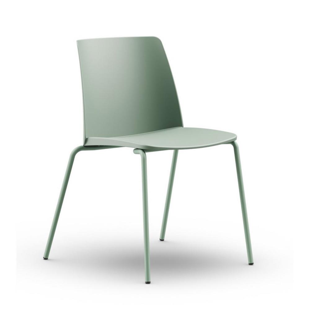 Chaise de runion & visiteur Mila polypropylne pitement mtal - Vert