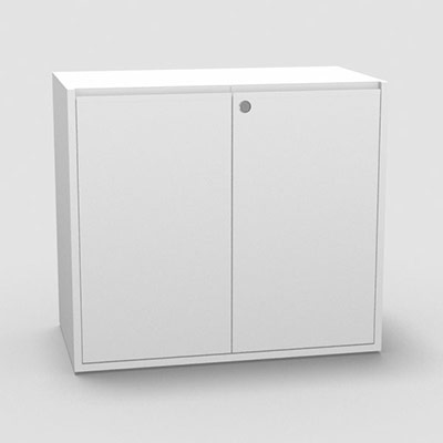 Armoire H. 71 x L. 165 x P. 43,2 cm - structure dcor blanc neige - portes battantes mlamine dcor blanc neige