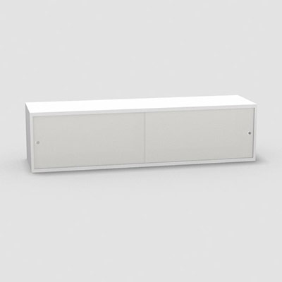 Niche H. 42,5 x L. 165 x P. 43,2 cm structure d�cor blanc neige portes coulissantes Altuglas coloris blanc acc�s face utilisateur