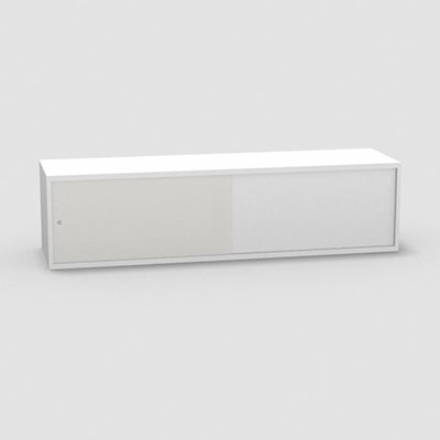 Niche H. 42,5 x L. 165 x P. 43,2 cm structure d�cor blanc neige portes coulissantes Altuglas coloris blanc acc�s double face