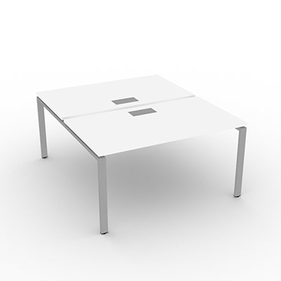 Bench gamme Conect quip de trappes de soft closing - 140 x 165 cm - dcor blanc neige - pitement arche fixe gris alu - lment dpart