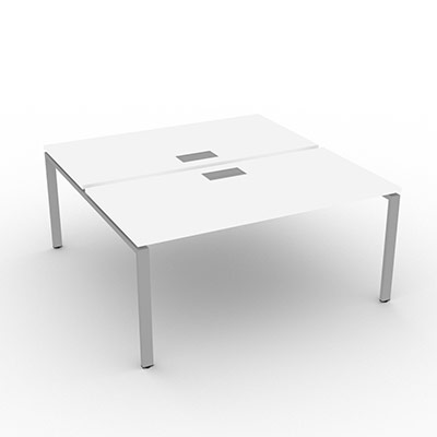 Bench gamme Conect quip de trappes de soft closing - 160 x 165 cm - dcor blanc neige - pitement arche fixe gris alu - lment dpart