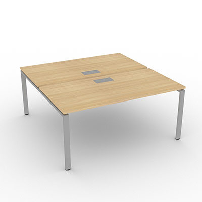 Bench gamme Conect quip de trappes de soft closing - 160 x 165 cm - dcor chne clair - pitement arche fixe gris alu - lment dpart