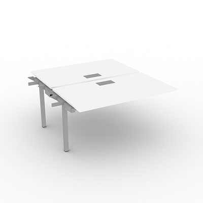 Bench gamme Conect quip de trappes de soft closing - 140 x 165 cm - dcor blanc neige - pitement fixe gris alu - lment suivant