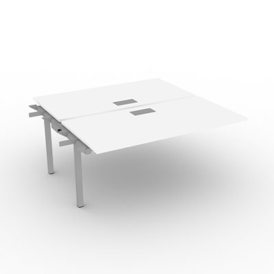 Bench gamme Conect quip de trappes de soft closing - 160 x 165 cm - dcor blanc neige - pitement fixe gris alu - lment suivant