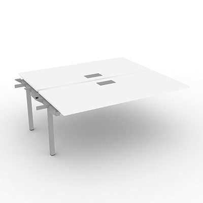 Bench gamme Conect quip de trappes de soft closing - 180 x 165 cm - dcor blanc neige - pitement fixe gris alu - lment suivant