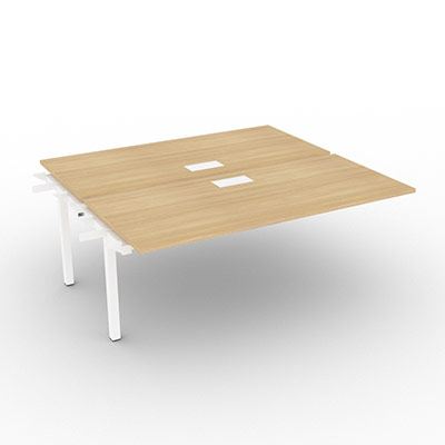 Bench gamme Conect quip de trappes de soft closing - 180 x 165 cm - dcor chne clair - pitement fixe blanc - lment suivant