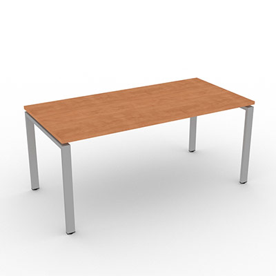 Bureau pour bout de postes partags Conect - 165 x 80 cm - dcor pommier de France - pitement arche fixe gris aluminium