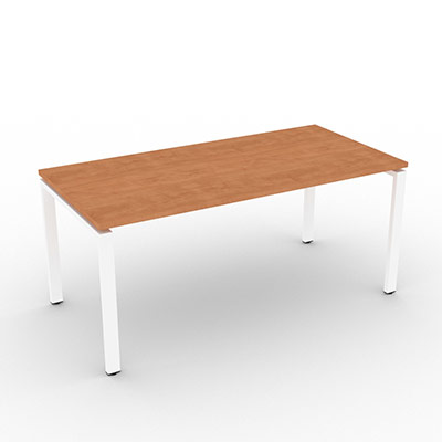 Bureau pour bout de postes partags Conect - 165 x 80 cm - dcor pommier de France - pitement arche fixe blanc