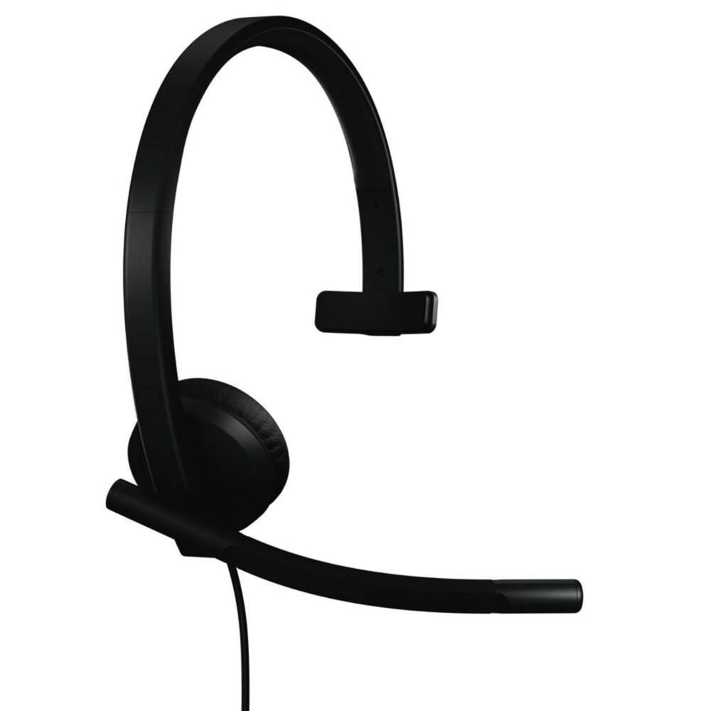 Casque filaire Logitech Mono H570e MS - USB-C - Ultra l�ger - Certifi� Teams Noir