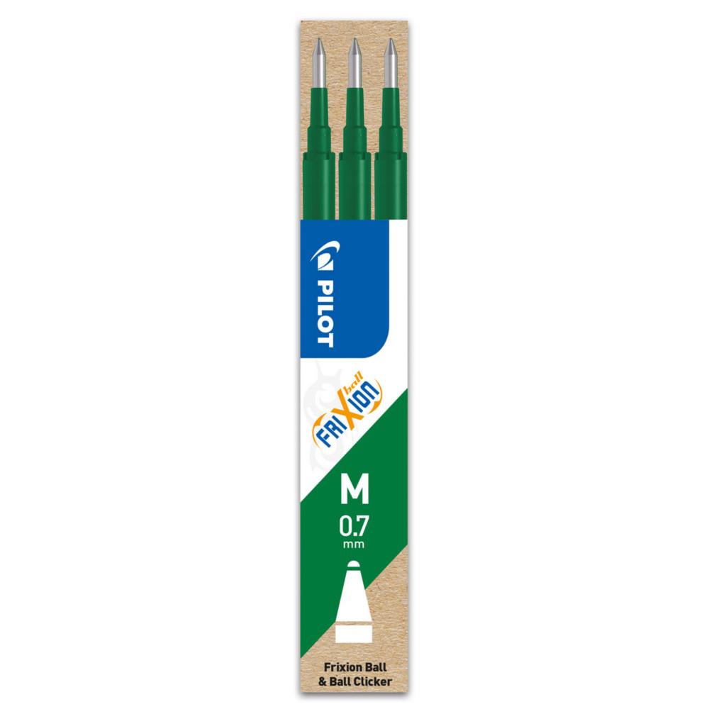 Pochette de 3 Recharges Pilot pour roller Frixion Ball vert de Pilot