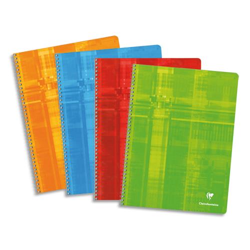 Cahier Clairefontaine Metric - reliure spirales - 24 x 32 cm - 180 pages - grands carreaux - papier 90g
