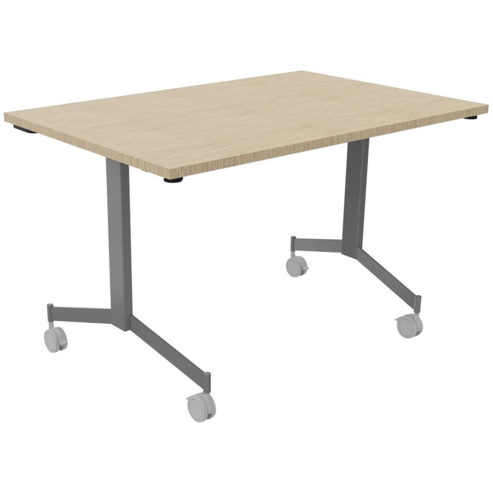 Table basculante  roulettes Jade 120x80 cm Chne - pieds mtal Alu
