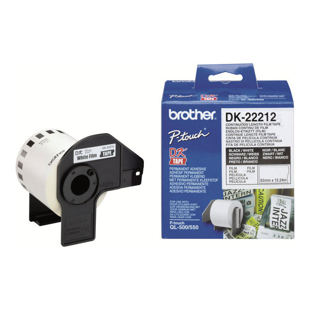 Brother DK-22212 - Bande adhsive permanente - blanc - Rouleau (6,2 cm x 15,2 m) - pour QL 1050, 1050N, 1060N, 500, 500A, 500BS, 500BW, 550, 560, 560VP, 570, 580N, 650TD, 700