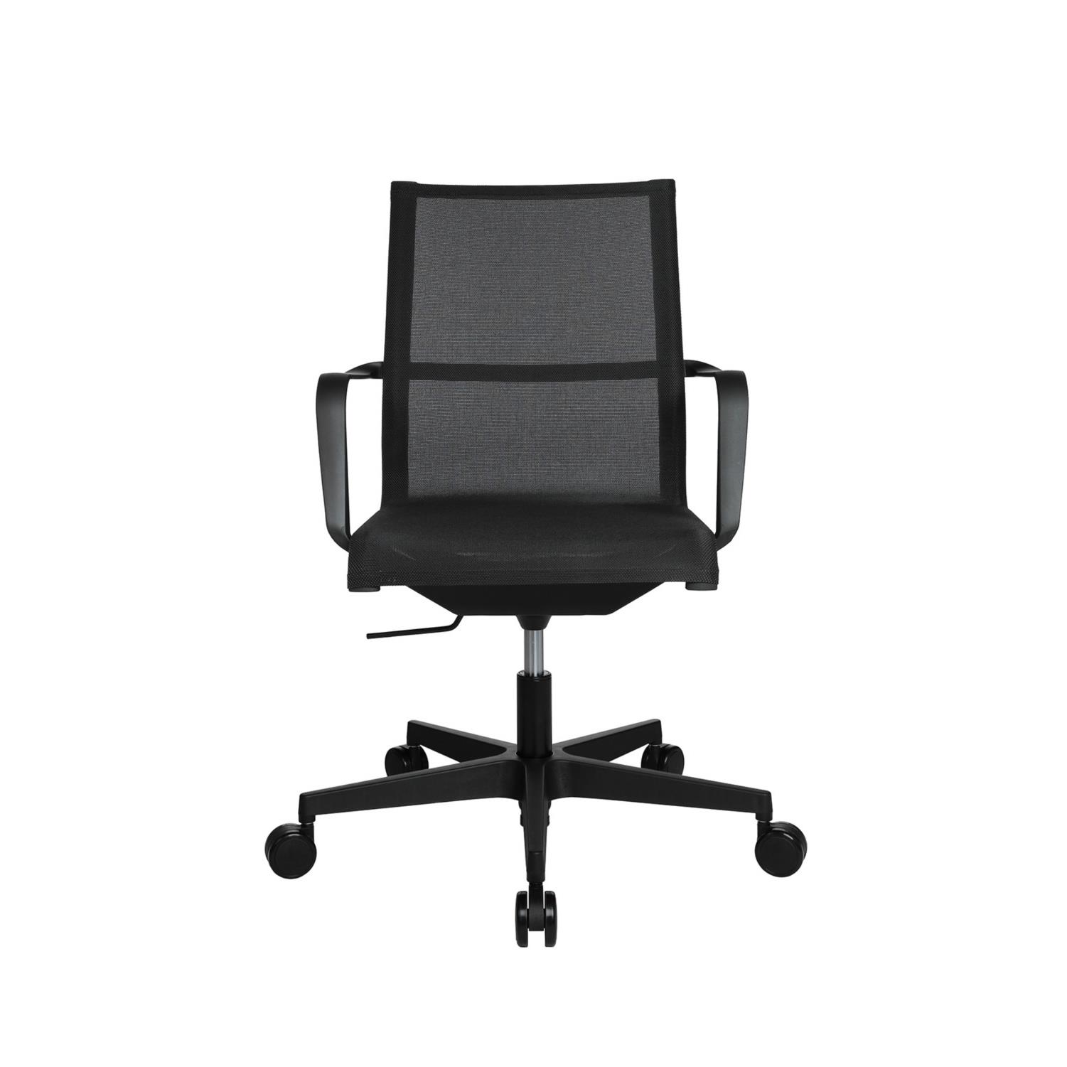 Fauteuil de bureau Emma Sitness avec accoudoirs - Assise et dossier en maille filet - Noir