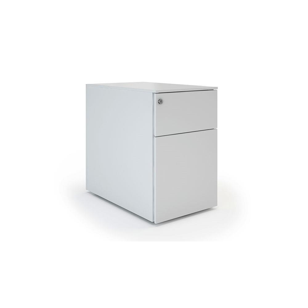 Caisson mobile mtal petite largeur 2 tiroirs - Aluminium