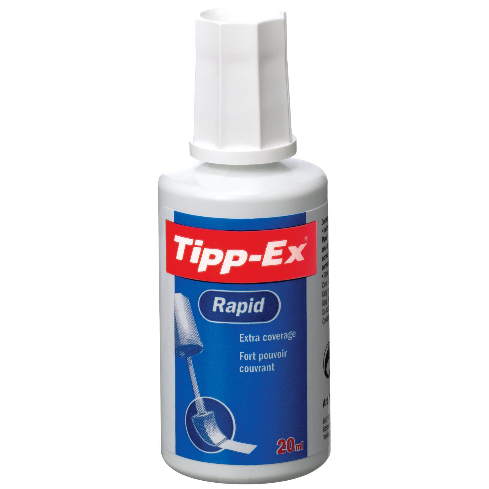 Correcteur fluide Tipp-Ex avec pinceau en mousse schage rapide - flacon de 20 ml