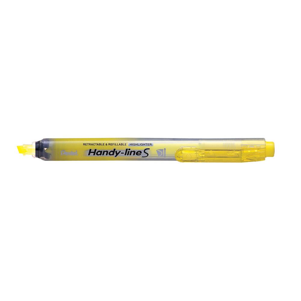 Surligneur Pentel Handy Line S pointe biseaute rtractable - 4 mm - Jaune