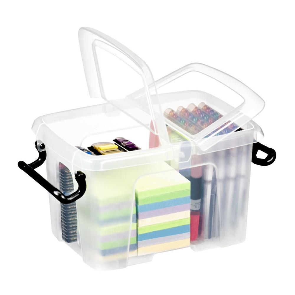 Bote de rangement en plastique Strata - 6 L - couvercle clips - dim int 15,7 x 22,1 x 15,5 cm