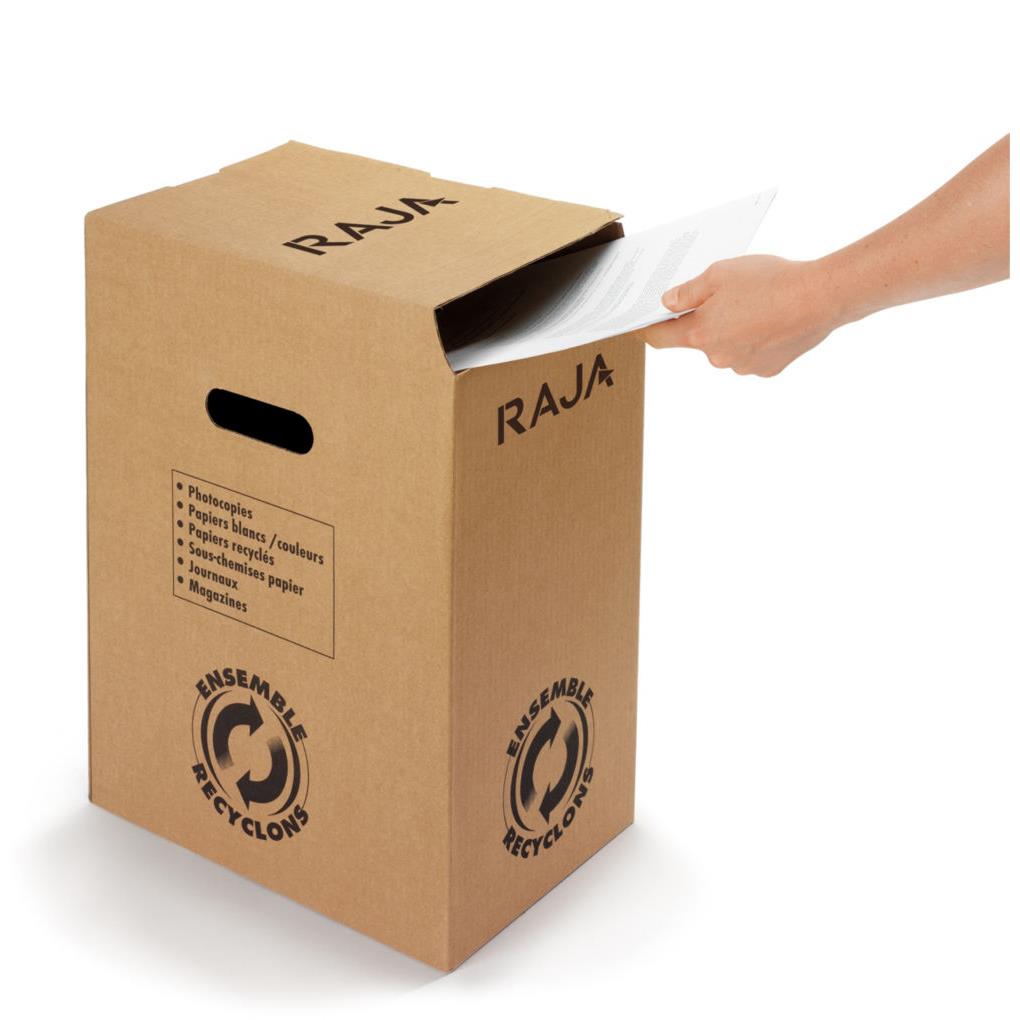 Poubelle de tri du papier Raja - en carton - 20 litres - lot de 10