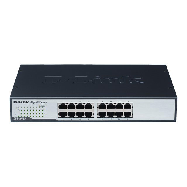 D-Link DGS 1016D - Commutateur - non g�r� - 16 x 10/100/1000 - de bureau, Montable sur rack