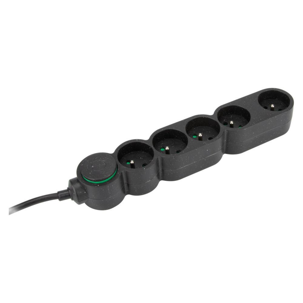 Bloc multiprises 5 prises 16A Zenitech - Cble 1,5 m - Noir