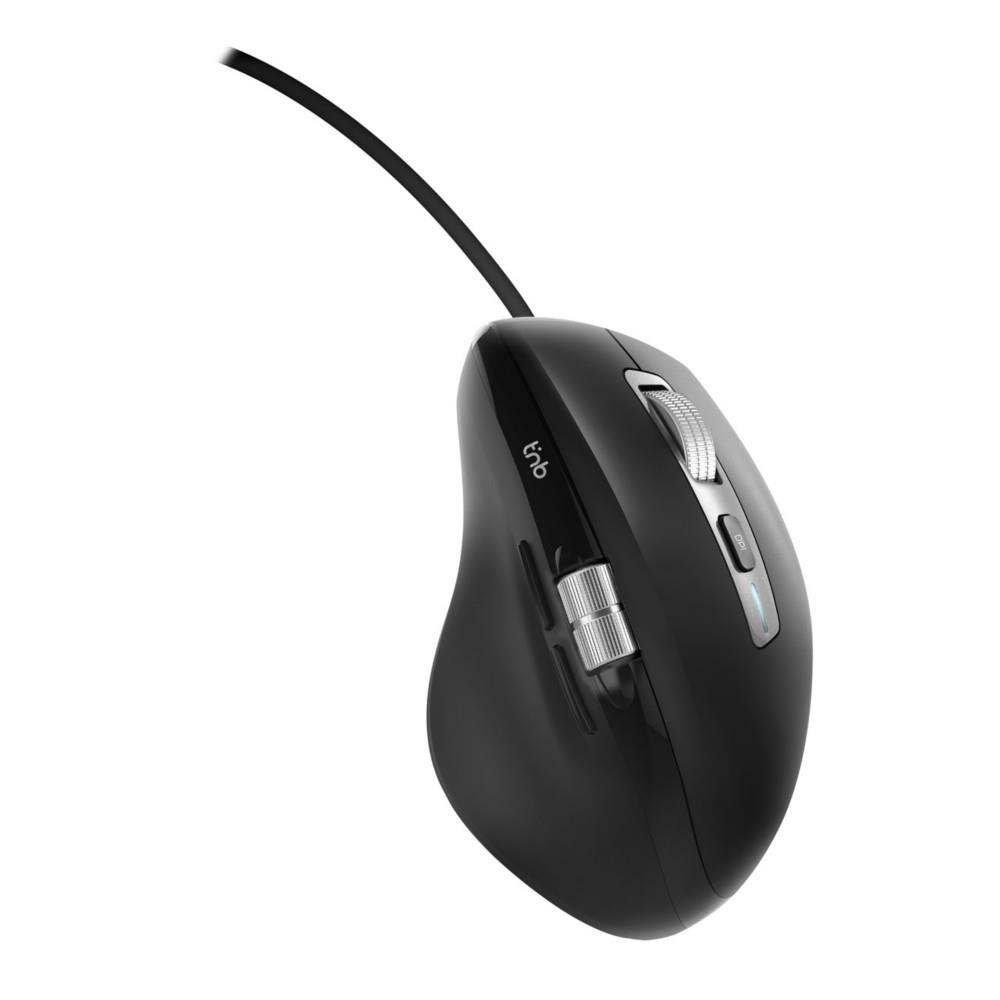 Souris filaire TNB ergonomique INFINITEPRO USB-A + USB-C droitier Double molette - Noir