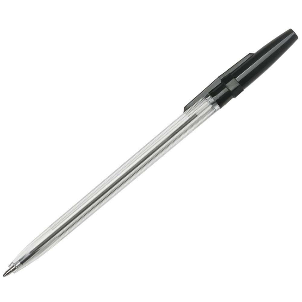 Stylo bille 1er Prix - pointe moyenne - 0,7 mm - corps en plastique transparent - encre noire
