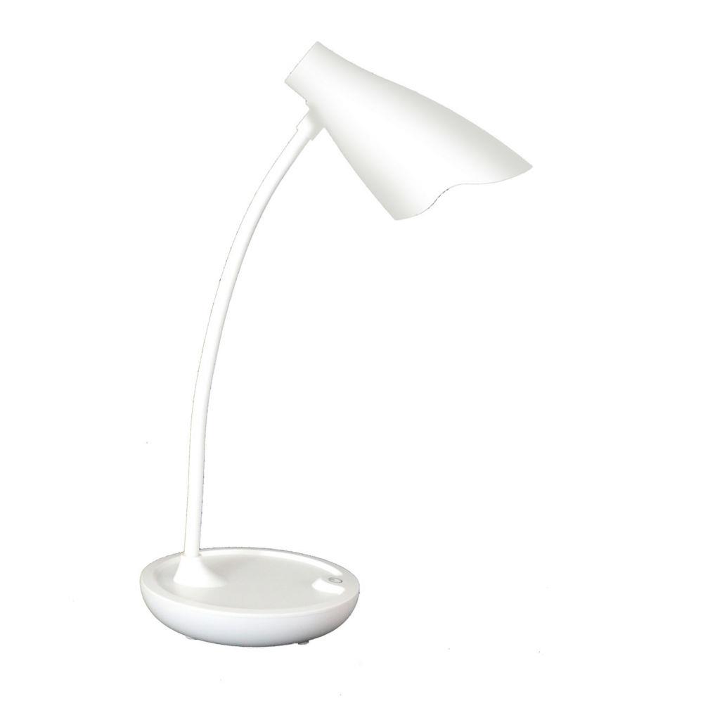 Lampe de bureau nomade Unilux Lico Led intgre - Bras flexible 360 - Variateur d'intensit - Port USB - Blanc