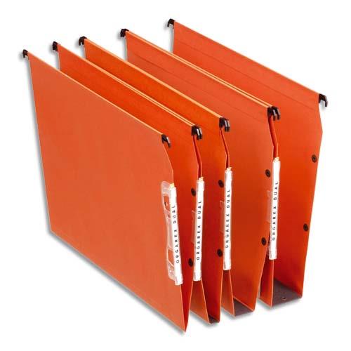 Dossiers suspendus en kraft orange Orgarex Dual - pour armoire - fond 50 mm - paquet de 25