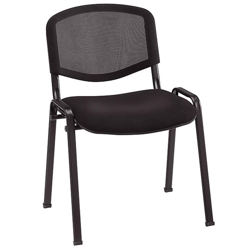 Chaise de runion & visiteur One - maille filet - noir - pieds noirs
