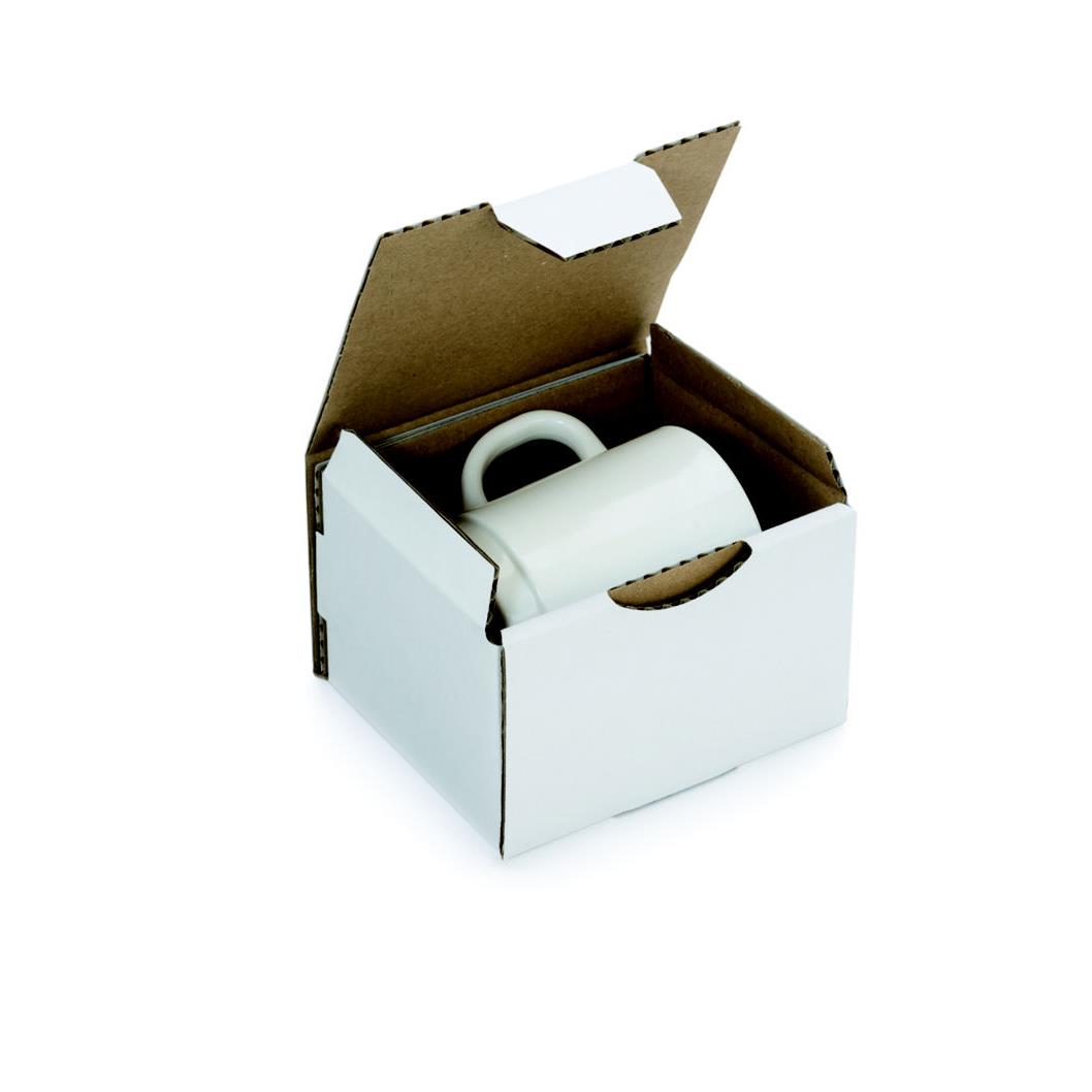 Bote d'expdition blanche RAJA en carton simple cannelure - L.int. 12 x l.10 x H.8 cm - Lot de 50