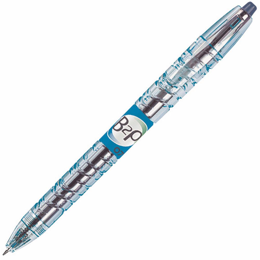 Stylo  bille Pilot B2P - encre gel - pointe moyenne rtractable - bleu