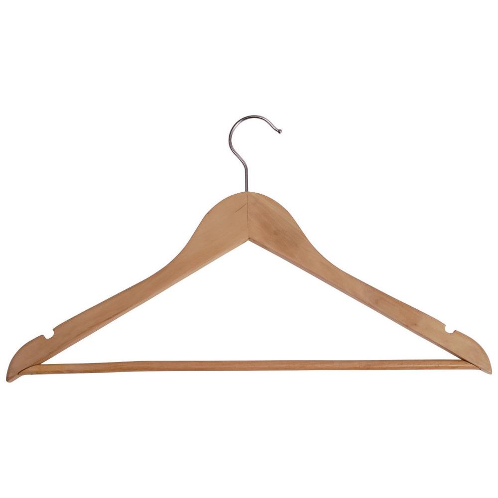Cintres en bois vritable - finition htre vernis - lot de 25