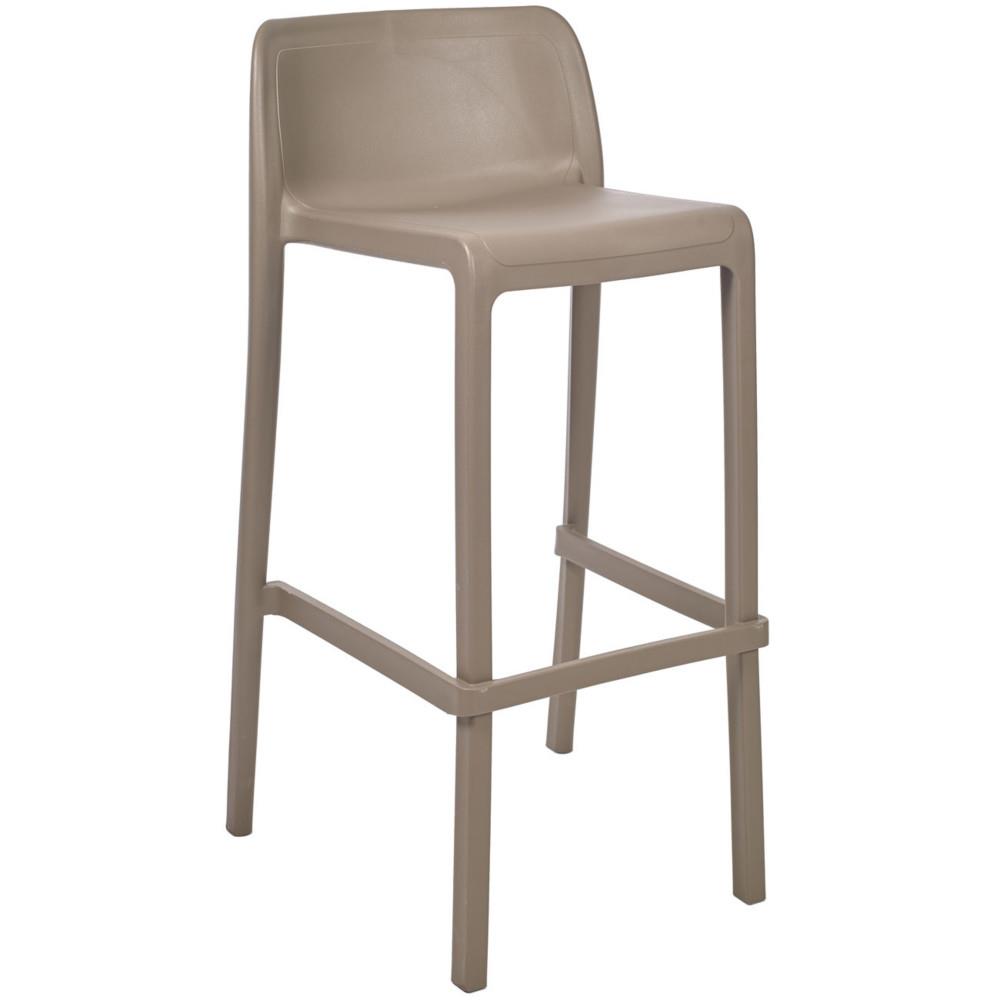 Tabouret haut d'extrieur Bryl en polypropylne recyclable - Taupe