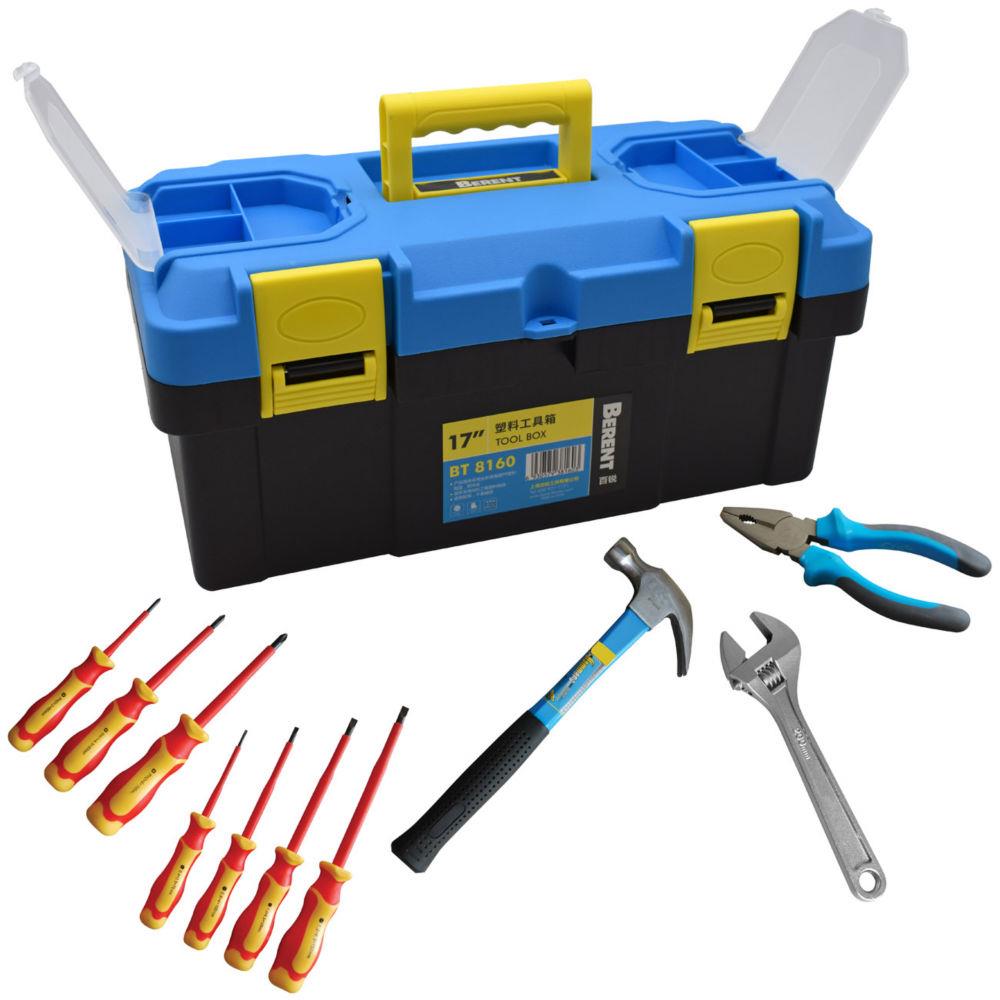 Caisse  outils Safetool avec 10 outils - Jaune et bleu