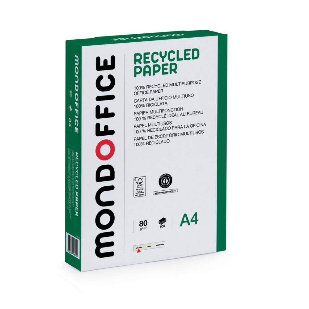 Papier A4 Mondoffice blanc Recycled Paper - 80g - Ramette de 500 feuilles